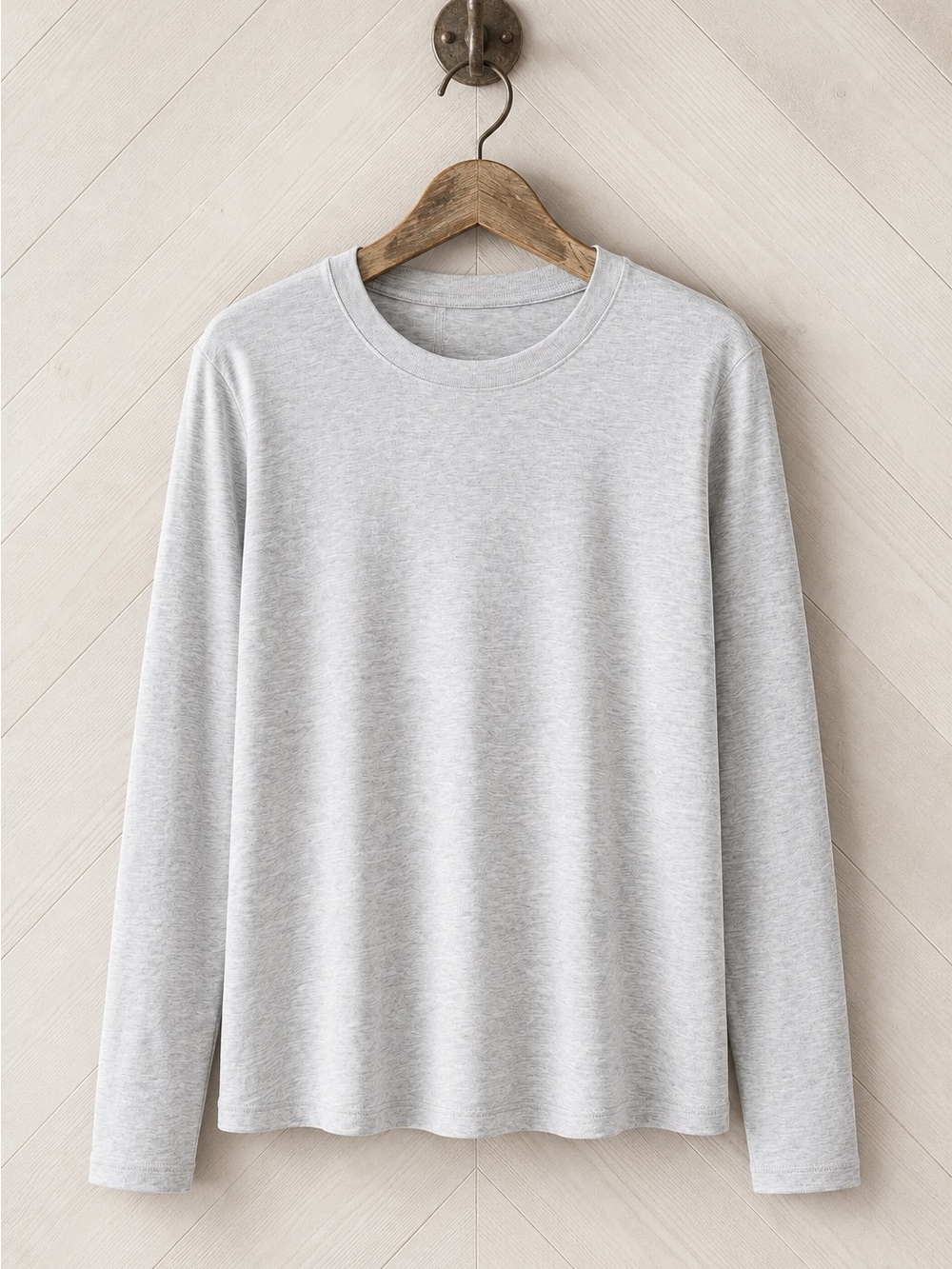 American Eagle Long Sleeve Crew‎ Neck Heathered Grey Tee Large